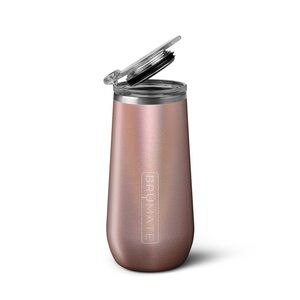 Brumate Champagne Flute Glitter Rose Gold 12oz